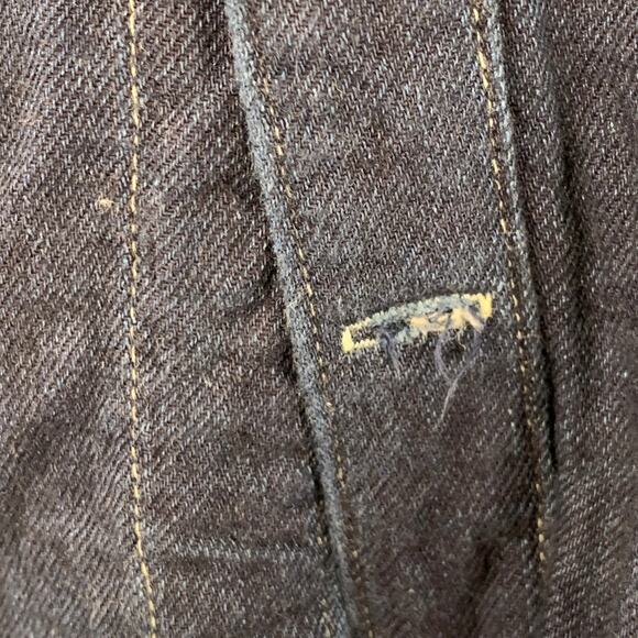 L Navy Indigo Twill Cotton Contrast Stitch Long Sleeve Shirt - Picture 6 of 8